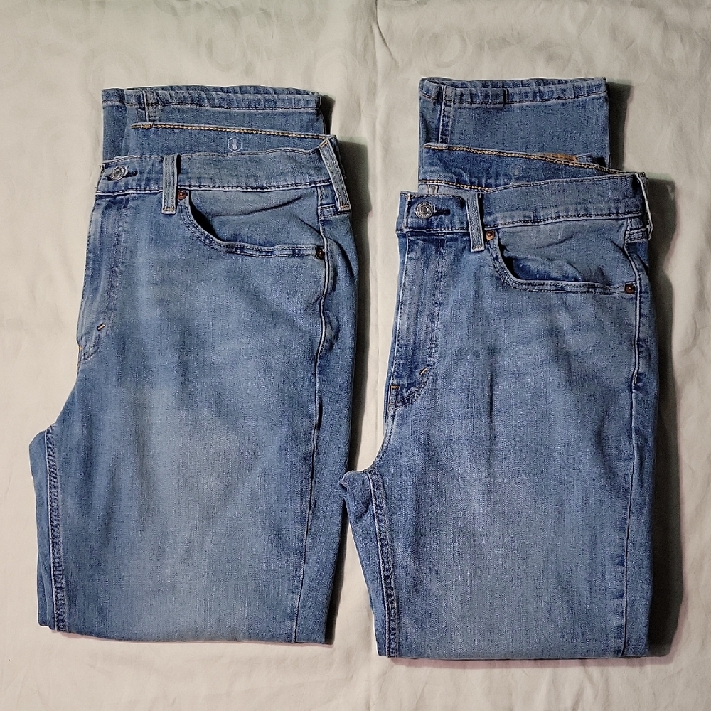 Set Of 2 Men's Levi's Blue Straight Jeans - Light Wash
